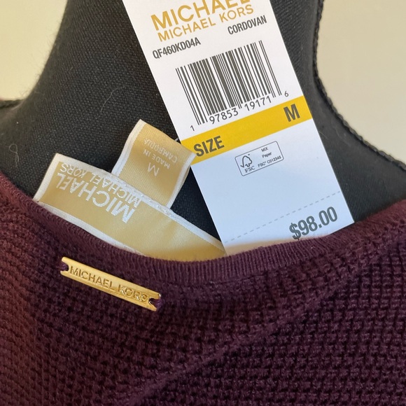 🆕🌟Michael Kors Deep Burgundy Knitted Sweater - Picture 7 of 8